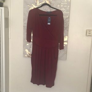 NWT Burgundy dress with pockets Size XL